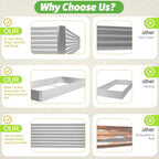 FRIZIONE 3pcs 6x3ft Galvanized Raised Garden Bed Outdoor, Above Ground Garden - Image 2