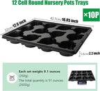 12 Cell Round Nursery Pots Trays Thickened Durable Seedling Pots Shuttle - Image 2