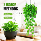 8 Inch Hanging Planters for Indoor Outdoor Plants, 4 Pack Black Plastic Self - Image 5