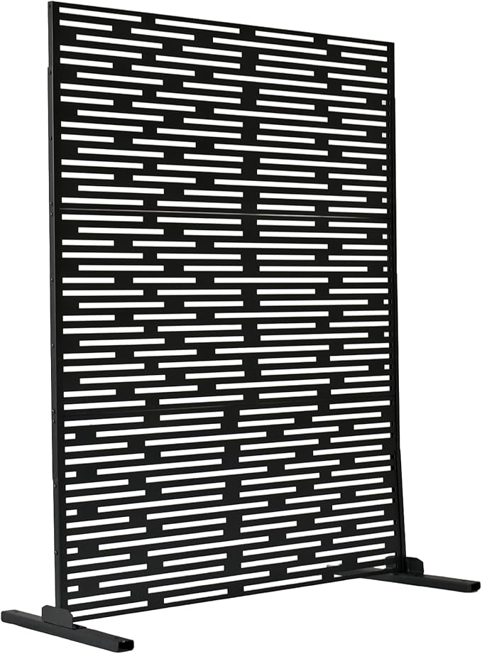 Oakland Living 6 ft. X 4 ft. Black Freestanding Metal Privacy Screen Room by Oakland+Living