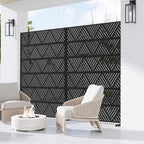 Casaphoria Metal Privacy Screen Outdoor, Triangular Black - Image 7