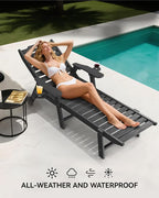 Carauci Lounge Chair Outdoor, HDPE Chaise Lounge - Image 7