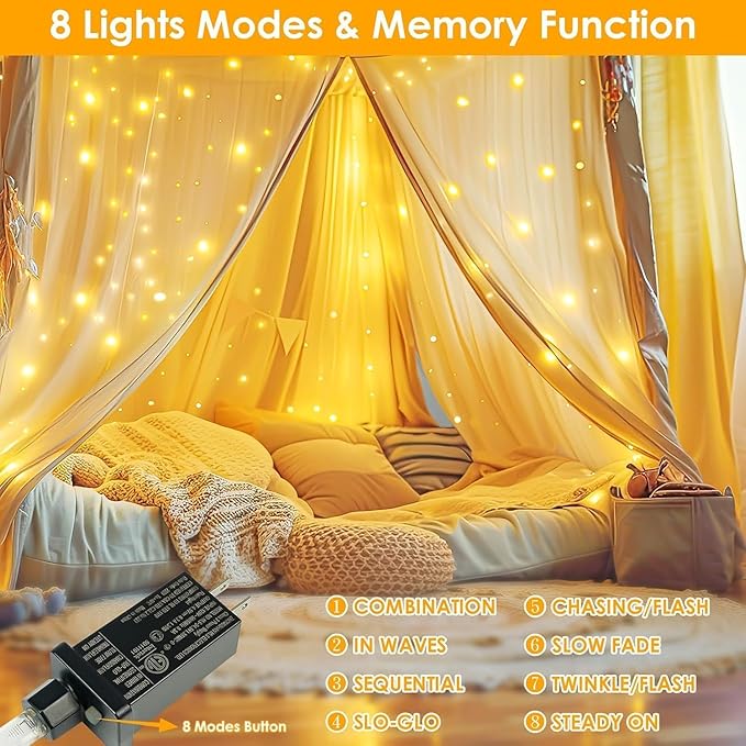 2Pack Each 33Ft 100 LED Fairy Lights Plug in - Image 4