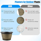 4 Pack 12 Inch Plant Pots, Large-Plant-Flower-Planters-Plastic, Flower Pots - Image 5