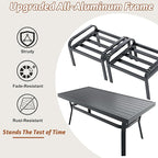 HOMREST Metal Outdoor Ottoman, 3-Piece Aluminum Footstool w/Removable Cushion - Image 6