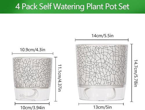 4 Pack Self Watering Pots for Indoor Plants, Plant Pots for African Violet - Image 2
