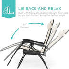 Best Choice Products Set of 2 Adjustable Steel Mesh Zero Gravity Lounge Chair - Image 3
