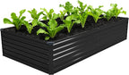 8x4x1.5FT Galvanized Raised Garden Bed, Vegetable Boxes-Rectangle Metal Flower by DIIYIV