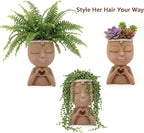Face Planter Pot with Heart Hands, Resin Head Planter - Image 7