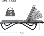 Kozyard Outdoor Chaise Lounge Chair, Full Flat Adjustable Patio Lounger - Image 2