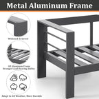 Kiss the Water Outdoor Patio Furniture Loveseat Sofa, All-Weather Metal - Image 3