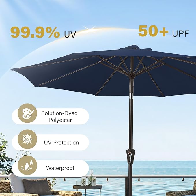 MEWAY 9ft Patio Umbrella Outdoor Table Umbrellas - Image 5