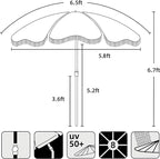 AMMSUN 6.5ft Boho Outdoor Umbrella - Image 6