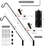 Juegoal 2 Pack Heavy Duty Deck Hook, 25 Inch or 36 Inch Wall Mounted Extended - Image 2