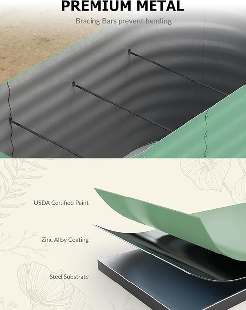 2 Pcs Raised Garden Beds Outdoor 8x4x1.5 ft - Image 2