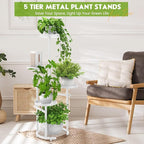 TOSKING 5 Tier Metal Plant Stand Indoor, Plant Shelf, Corner Shelf Flower Pot - Image 2