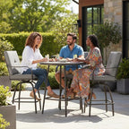 Patio Swivel Bar Stools Set of 2, Outdoor Bar Height Swivel Chairs - Image 2