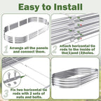 Galvanized Raised Garden Bed Outdoor, Easy Assemble Large Oval Plant Container - Image 6