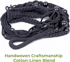 Macrame Plant Hanger, Wood Beads Cotton Hanging Planter Holder - Image 9