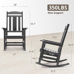 LUE BONA Outdoor Rocking Chairs Set of 4, Weather Resistant HDPS Poly Rocker - Image 2