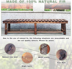 Outdoor Garden Bench, 2-Person Wood Patio Bench Weatherproof Outdoor Backless - Image 8