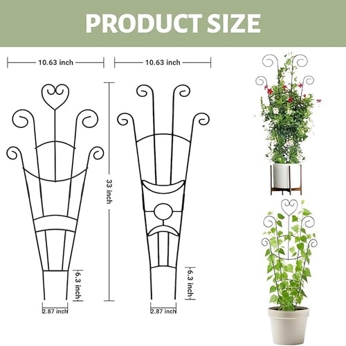 32.6'' Plant Trellis for Potted Climbing Plants Indoor, Rustproof Metal - Image 2