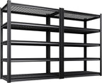 Set of 2 71"H Garage Shelving-3000LBS 5 Tier Storage Shelves, Adjustable Heavy by Unknown