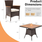 RoyalCraft 5 Piece Patio Wicker Dining Sets - Image 2