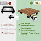 Idzo 2-Pack 14 Inch Wood Plant Caddy - Image 3