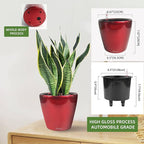 Dexceder 9x8 Inches High Gloss Self Watering Planter Indoor Outdoor, Inner Pot - Image 3