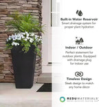 Tierra Verde 2-Pack Indoor & Outdoor Self-Watering Square Planters - Image 4