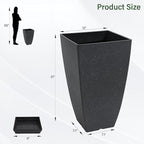 Set of 2 Tall Planter, 21 inch Large Plastic Planter - Image 3