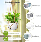 USLAI Macrame Plant Hanger Indoor Outdoor, Fits 4 to 15 Inch Pots, Strong - Image 3