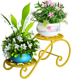 2 Tier Golden Plant Stand for Indoors, Beautiful Appearance And Cute Shape. by DDPow
