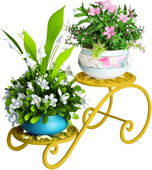 2 Tier Golden Plant Stand for Indoors, Beautiful Appearance And Cute Shape. by DDPow