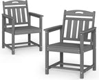 Patio Chairs Set of 2, HDPE Outdoor Dining Chairs by Suunyn