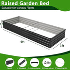 2PCS 6x3x1ft Galvanized Raised Garden Bed Kit, Galvanized Planter Raised Garden - Image 3