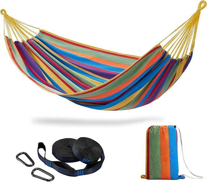 Brazilian Double Hammock with Tree Straps, Extra Large 94x63IN, 2 Persons by CHULIM