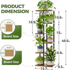 Bamworld Tall Plant Stand Indoor 6 Tier Plant Shelf - Image 3