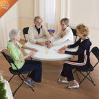 VINGLI 5 Pack Black Plastic Folding Chair, Indoor Outdoor Portable Stackable - Image 2