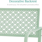 Best Choice Products Outdoor Bench 2-Person Metal Steel Benches Furniture - Image 5