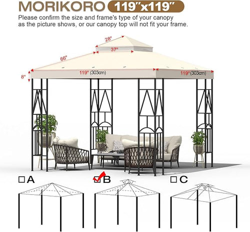 10x10 Canopy Replacement Top Double Tiered Gazebo Cover - Image 2