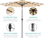 Best Choice Products 10ft Solar Polyester LED Lighted Patio Umbrella w/Tilt - Image 5