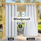 NICETOWN Greyish White Privacy Outdoor Curtain - Image 3