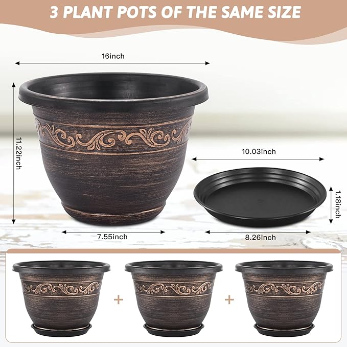 Plastic-Plant-Flower-Planters-16 Inch - Image 2
