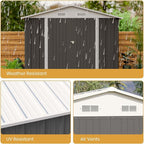 Patiowell 12 x 8 FT Outdoor Storage Shed, Steel Shed Storage House - Image 4