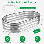 JERIA Raised Garden Bed, Galvanized Raised 2 Pcs 4×2×1ft Planter Boxes Outdoor - Image 2