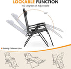 NEWBULIG Zero Gravity Chair Set of 2, Lounge Chair Folding Portable Adjustable - Image 7