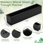 16.1 x 3.2 x 3.5 Inch Long Rectangular Planter Box Window Sill Plant Box Metal - Image 3