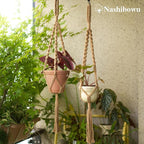 2Pcs Macrame Plant Hangers Indoor & Outdoor, Boho Hanging Planters - Image 5